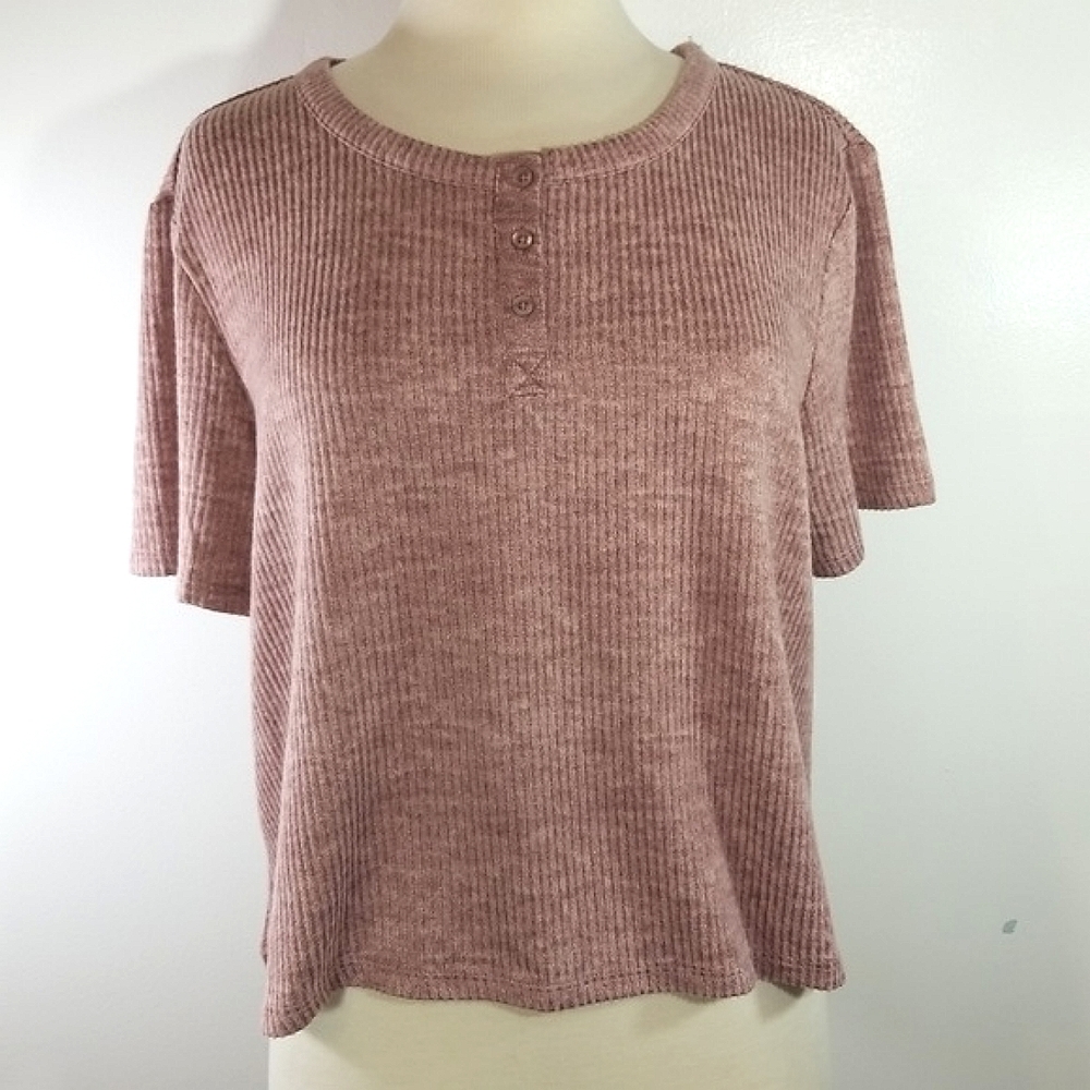 Jockey Ribbed Microfiber Stretch Short Sleeve Top size XLarge